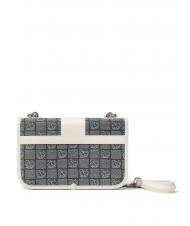 BRACCIALINI MONOGRAM Mini bag a tracolla in tessuto jacquard avio - Borse Donna - 3