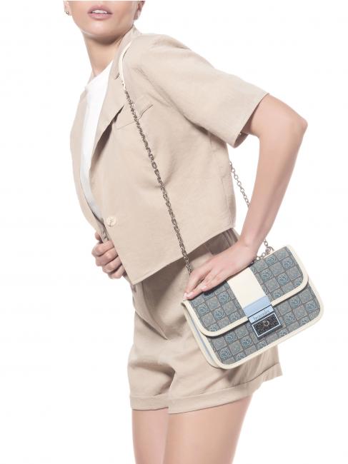 MONOGRAM Mini bag a tracolla in tessuto jacquard avio - Borse Donna