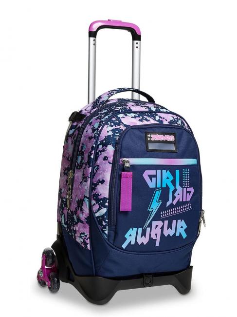 DRAWINGPIN GIRL JACK Zaino con carrello sganciabile, ruote triple  bluedeep - Zaini con carrello