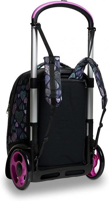 7.1 TYRE Patchyheart Girl Zaino Trolley Sganciabile Nero - Zaini con carrello