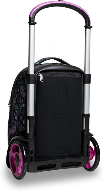 7.1 TYRE Patchyheart Girl Zaino Trolley Sganciabile Nero - Zaini con carrello