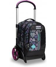 SEVEN 7.1 TYRE Patchyheart Girl Zaino Trolley Sganciabile Nero - Zaini con carrello - 7