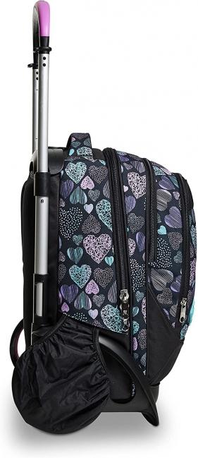 7.1 TYRE Patchyheart Girl Zaino Trolley Sganciabile Nero - Zaini con carrello