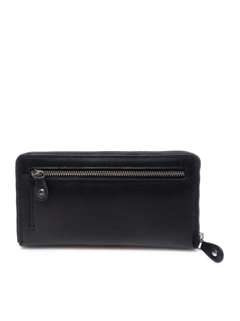 ATTACK LADY Portafoglio grande zip around in pelle NERO - Portafogli Donna