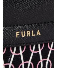 FURLA PIPER Zaino in canvas stampa catena e pelle nero+talco+rosa chiaro - Borse Donna - 3