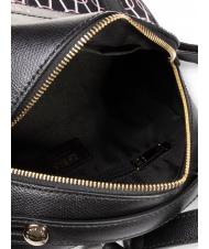 FURLA PIPER Zaino in canvas stampa catena e pelle nero+talco+rosa chiaro - Borse Donna - 5