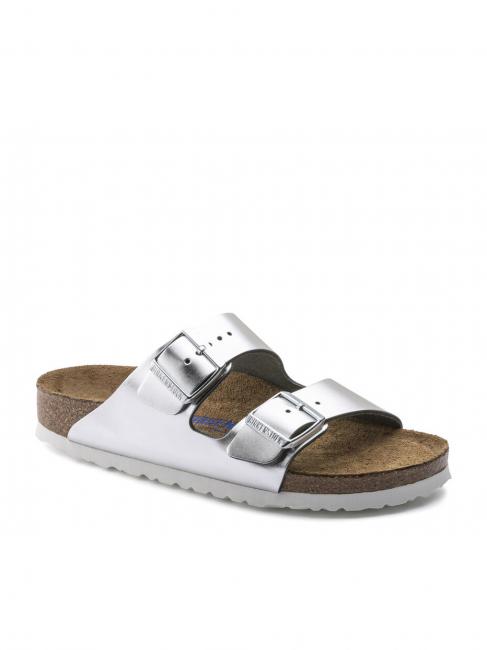 ARIZONA Sandalo ciabatta in pelle metallic silver - Scarpe Donna