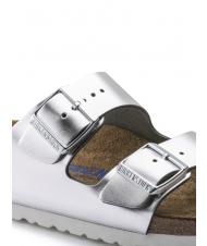 BIRKENSTOCK ARIZONA Sandalo ciabatta in pelle metallic silver - Scarpe Donna - 5