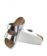BIRKENSTOCK ARIZONA Sandalo ciabatta in pelle metallic silver - Scarpe Donna - 6