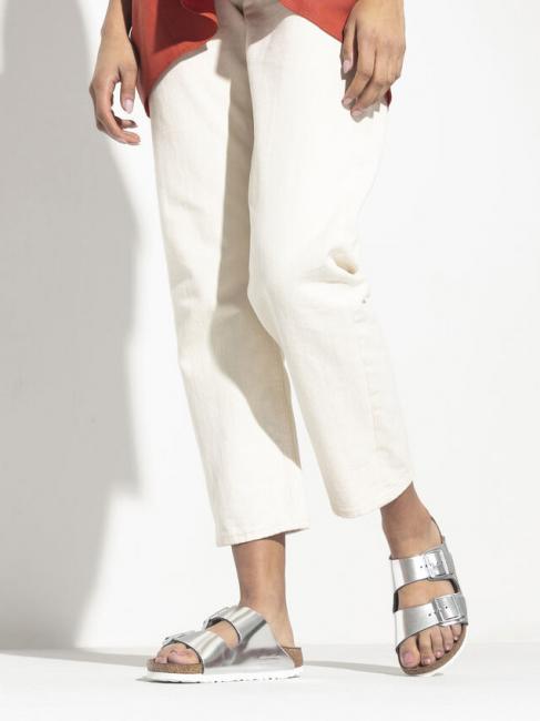 ARIZONA Sandalo ciabatta in pelle metallic silver - Scarpe Donna