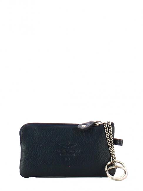 FLAG Astuccio Portachiavi con zip, in pelle blue - Portachiavi