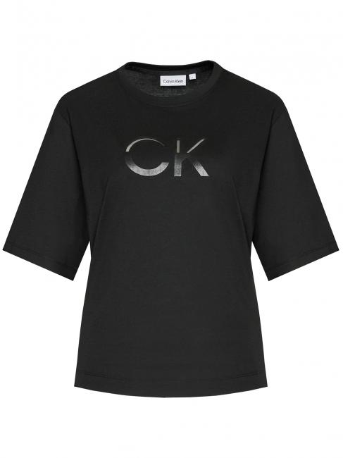 MESH LOGO T-shirt relaxed fit Ck Black - T-shirt e Top Donna