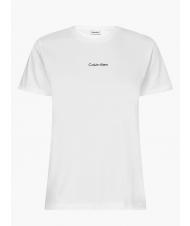 CALVIN KLEIN MICRO LOGO T-shirt in cotone, regular fit Bright White - T-shirt e Top Donna - 4