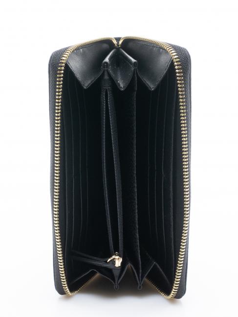 CLASSICA Portafoglio grande zip around dark black - Portafogli Donna