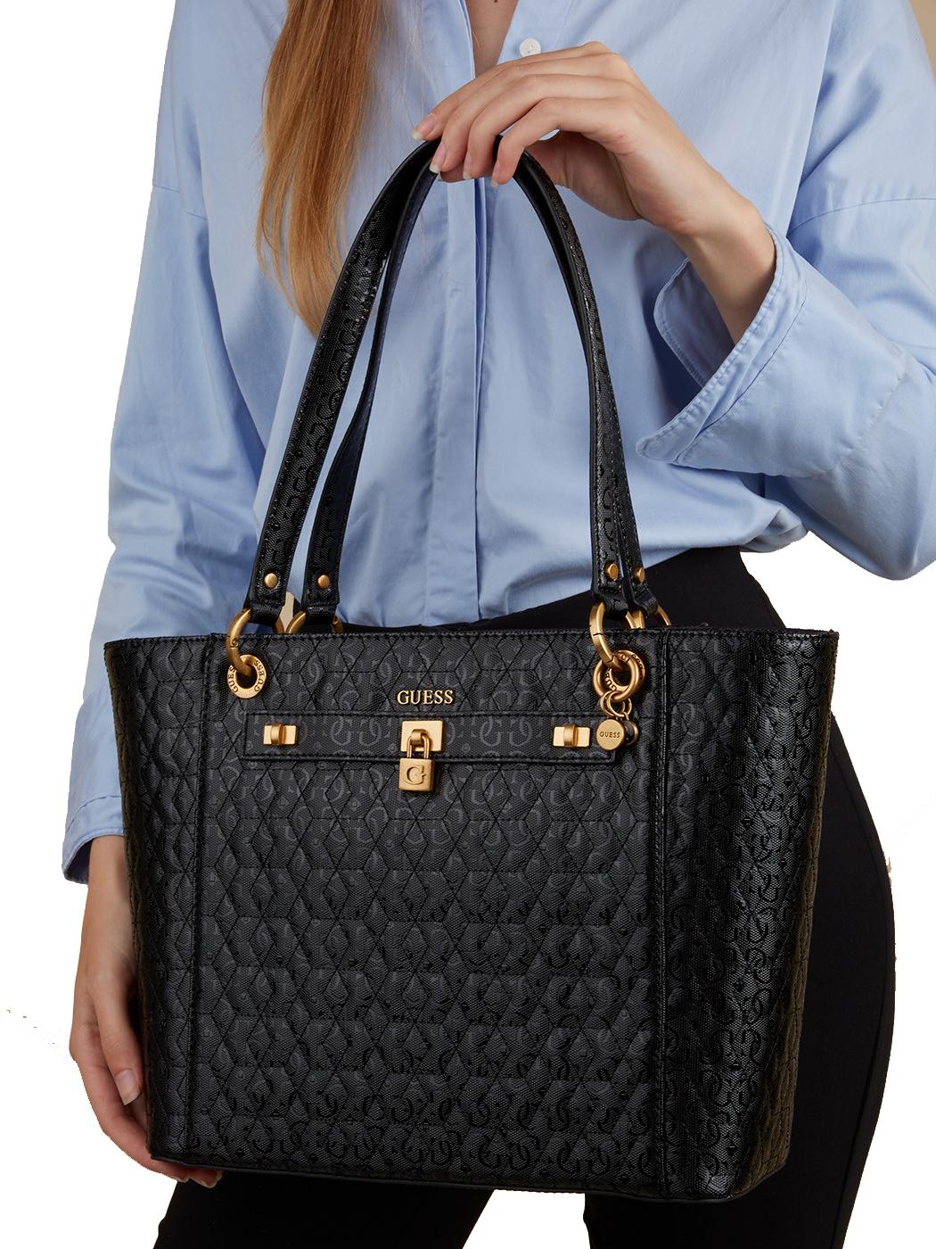 Guess Noelle Elite Shopping Bag Nero Acquista Su Le Sac 