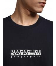 NAPAPIJRI S-BOX SS T-shirt in cotone box logo blu marine - T-shirt Uomo - 3