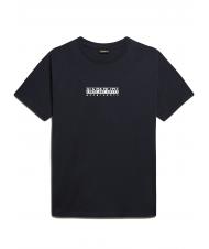 NAPAPIJRI S-BOX SS T-shirt in cotone box logo blu marine - T-shirt Uomo - 4