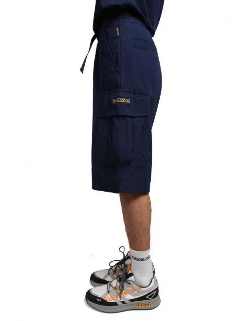 N-DRU Bermuda cargo con cintura medieval blue - Pantaloni Uomo