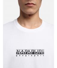 NAPAPIJRI S-BOX SS T-shirt in cotone box logo bright white 002 - T-shirt Uomo - 3