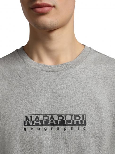 S-BOX SS T-shirt in cotone box logo medium grey melange - T-shirt Uomo