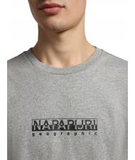 NAPAPIJRI S-BOX SS T-shirt in cotone box logo medium grey melange - T-shirt Uomo - 3