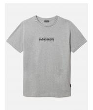 NAPAPIJRI S-BOX SS T-shirt in cotone box logo medium grey melange - T-shirt Uomo - 4