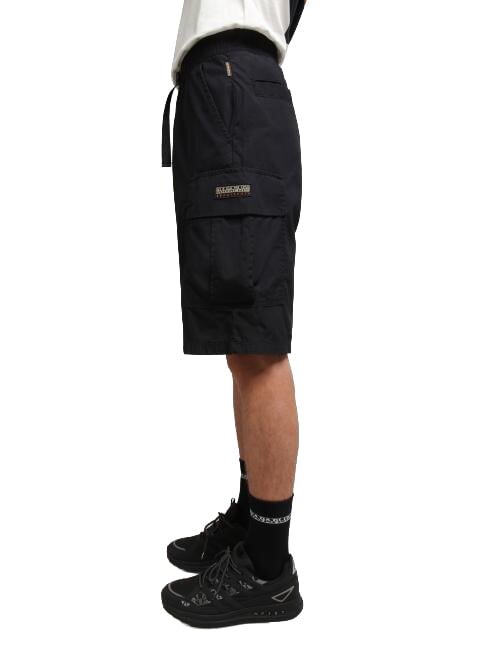 N-DRU Bermuda cargo con cintura black 041 - Pantaloni Uomo