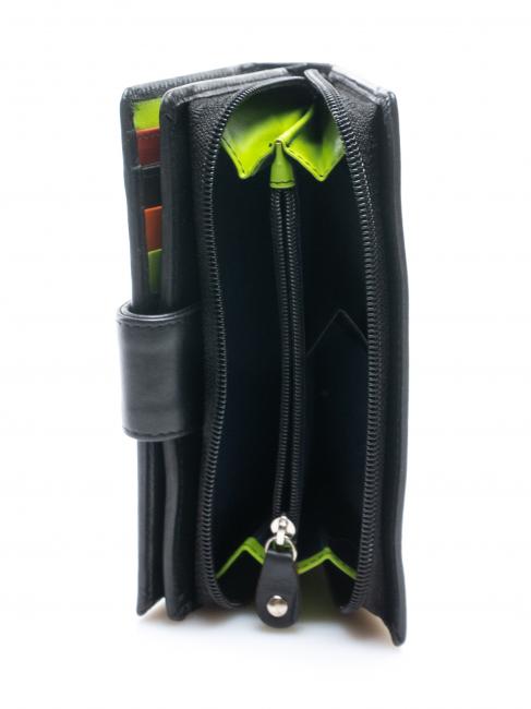 COLORFULL Portafoglio Donna in pelle Nero - Portafogli Donna