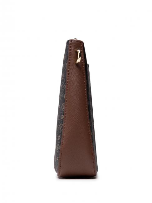 HERITAGE  Borsa tracolla catena nero marrone - Borse Donna