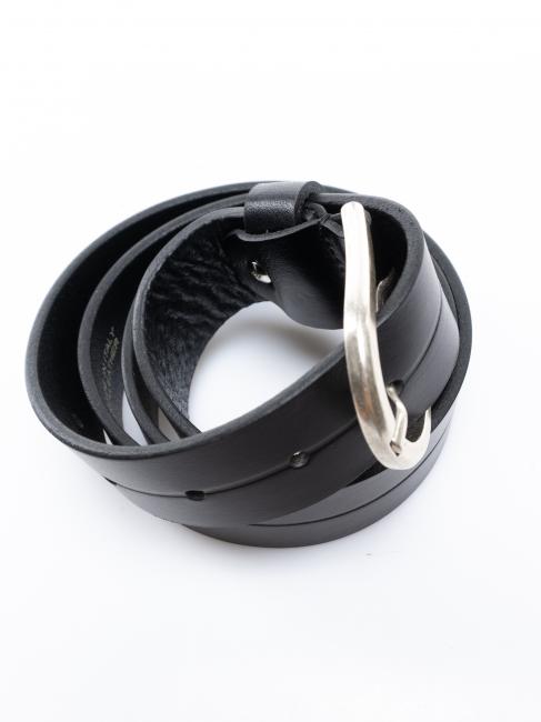 CINTURA IN PELLE Made in Italy Nero - Cinture