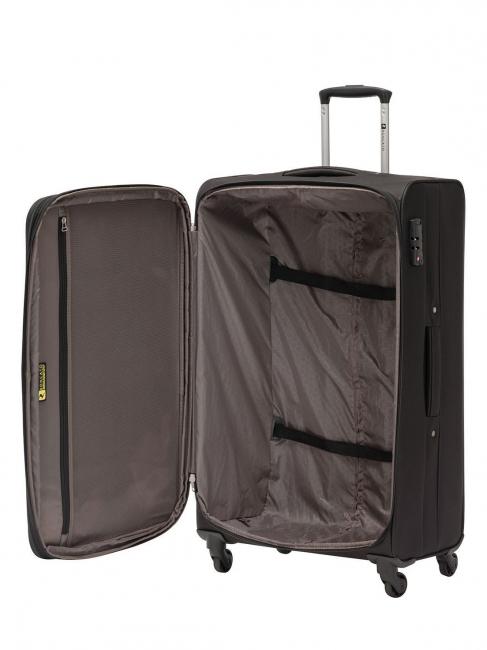 ONE WAY Set 3 trolley bagaglio a mano, medio e grande espandibili Nero - Set Trolley