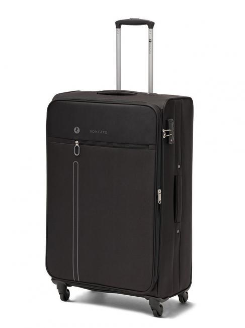 ONE WAY Set 3 trolley bagaglio a mano, medio e grande espandibili Nero - Set Trolley