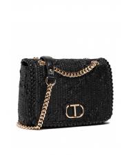 TWINSET STRAW EMBROIDERY Borsa tracolla piccola con patta - Borse Donna