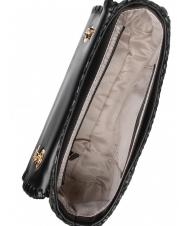TWINSET STRAW EMBROIDERY Borsa tracolla piccola con patta nero - Borse Donna - 6