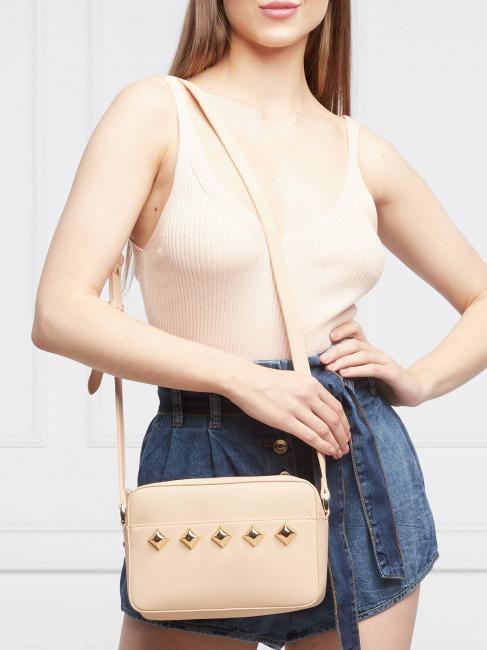 SQUARED STUDS Borsa a tracolla con zip cuban sand - Borse Donna