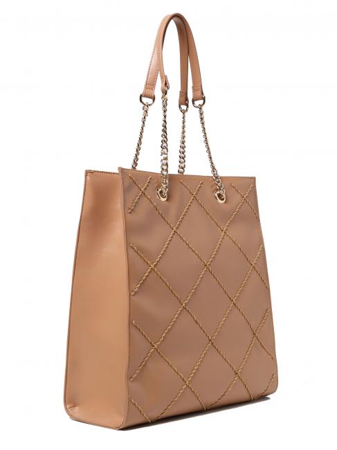 BIG STITCHING Borsa tote verticale trapuntata cuban sand - Borse Donna