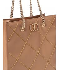 TWINSET BIG STITCHING Borsa tote verticale trapuntata cuban sand - Borse Donna - 3
