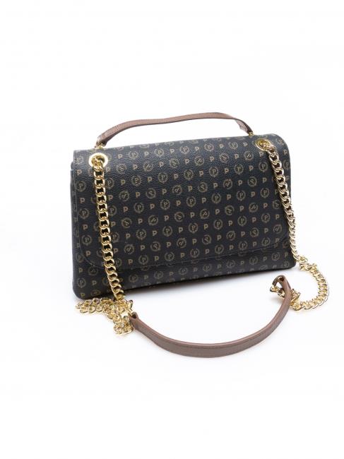 HERITAGE Borsa a spalla media nero marrone - Borse Donna