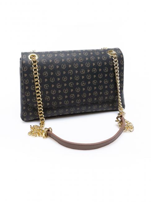 HERITAGE Borsa a spalla media nero marrone - Borse Donna