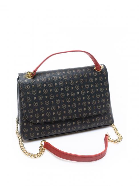 HERITAGE Borsa a spalla media nero lacca - Borse Donna