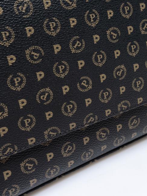 HERITAGE Borsa a spalla media nero lacca - Borse Donna