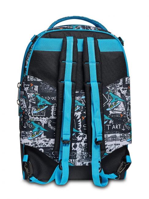 GANG ANIMALI FLIP 3D SJ Zaino Trolley sganciabile con ruote triple  Nero - Zaini con carrello