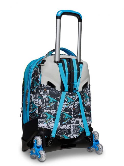 GANG ANIMALI FLIP 3D SJ Zaino Trolley sganciabile con ruote triple  Nero - Zaini con carrello