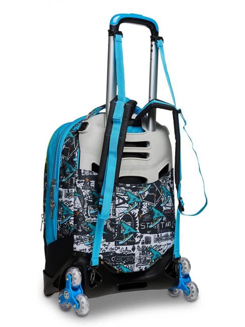 GANG ANIMALI FLIP 3D SJ Zaino Trolley sganciabile con ruote triple  Nero - Zaini con carrello