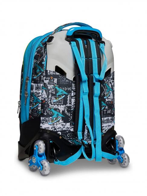GANG ANIMALI FLIP 3D SJ Zaino Trolley sganciabile con ruote triple  Nero - Zaini con carrello