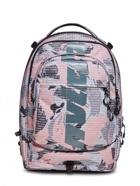 NEW PLUG FANTASY Zaino trolley con carrello sganciabile camou logo pink - Zaini con carrello