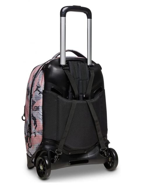 NEW PLUG FANTASY Zaino trolley con carrello sganciabile camou logo pink - Zaini con carrello
