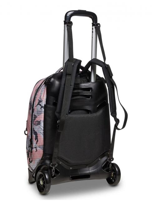 NEW PLUG FANTASY Zaino trolley con carrello sganciabile camou logo pink - Zaini con carrello