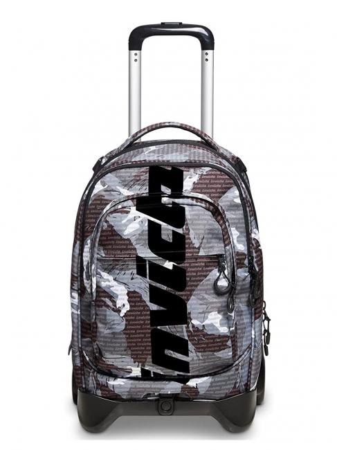 NEW PLUG FANTASY Zaino trolley con carrello sganciabile camou logo black - Zaini con carrello