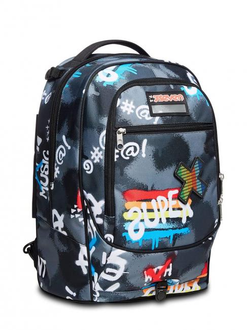 ROCK ON BOY JACK Zaino Trolley sganciabile con ruote triple  Nero - Zaini da lavoro porta PC